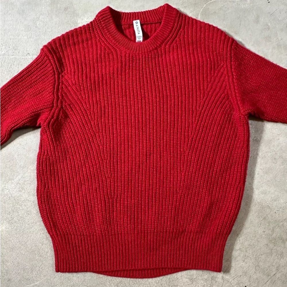 Athleta Cascades Crew Neck Pullover Knit Wool Viscose Sweater Womens Size XXS